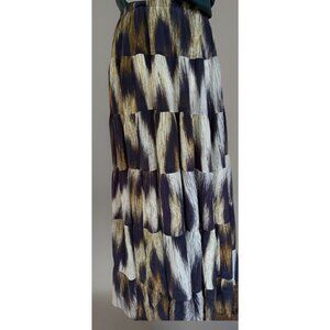 Camilla‎ ‘Egyptian Rose’ Maxi Silk Tiered Skirt Designer Quiet Luxury